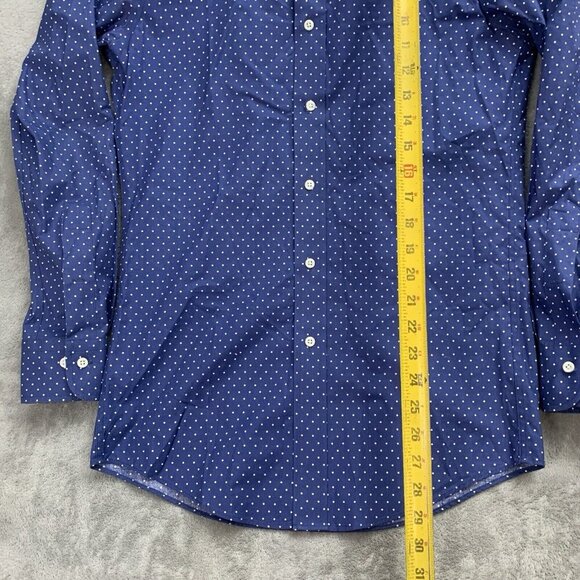 Ralph Lauren Shirt Mens 14.5 Black Label Button Down Blue Polka Dot Office Work - Picture 2 of 10